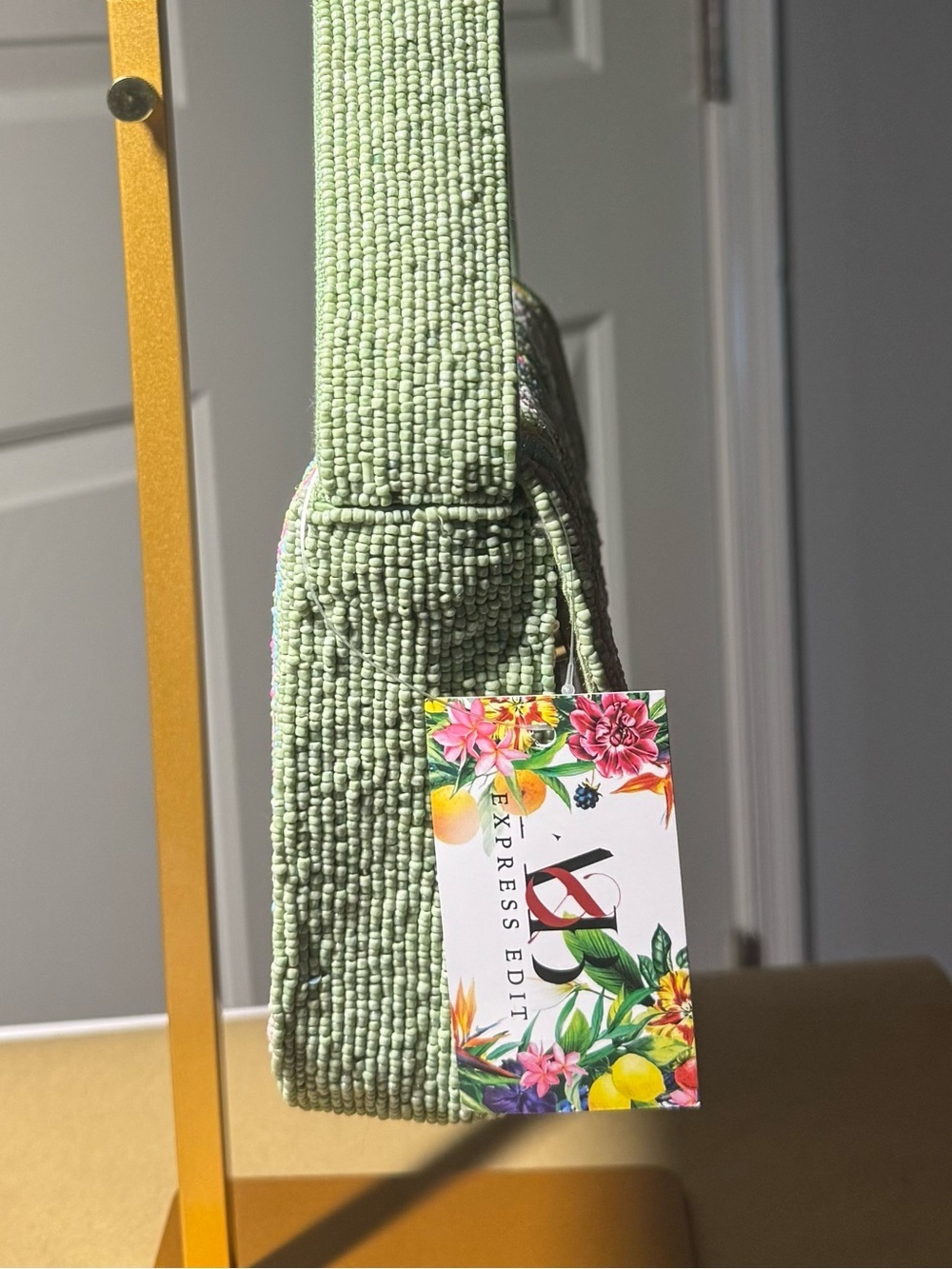 NWT Viral Butterfly Beaded Shoulder Bag Pastel Striped Garden Fairycore Y2K - Picture 5 of 5